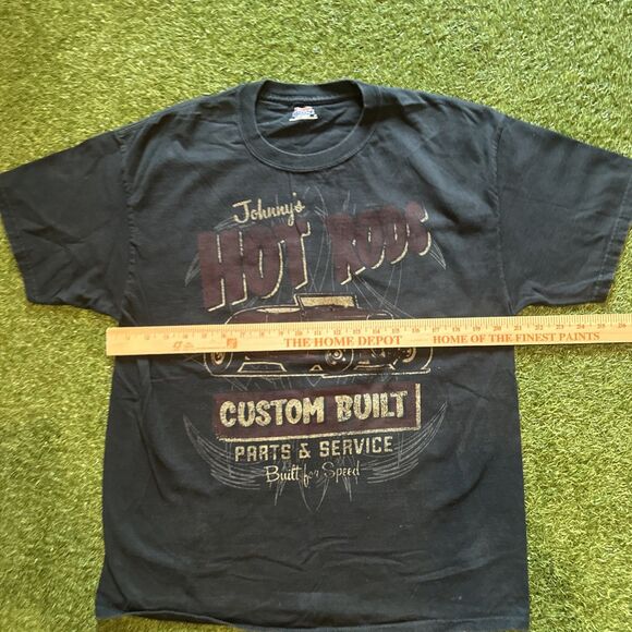 VTG Hanes Beefy T Shirt Johnny's Hot Rods Mens Large Custom Built Cars Graphic - Picture 4 of 11